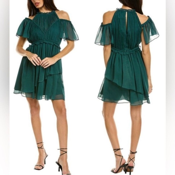 Ted Baker London Dress Women’s Size 1/US 4 Green Pippio Rope Ruffled Mini Dress - Picture 11 of 15